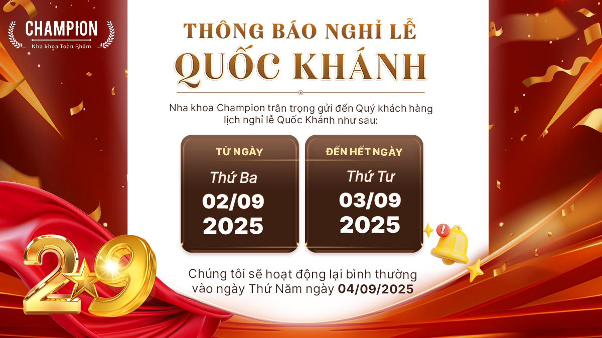  THÔNG BÁO NGHỈ LỄ QUỐC KHÁNH 2/9
