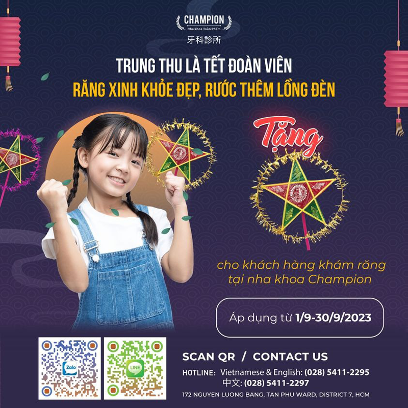 Ưu đãi mùa Trung thu tại Nha Khoa Champion