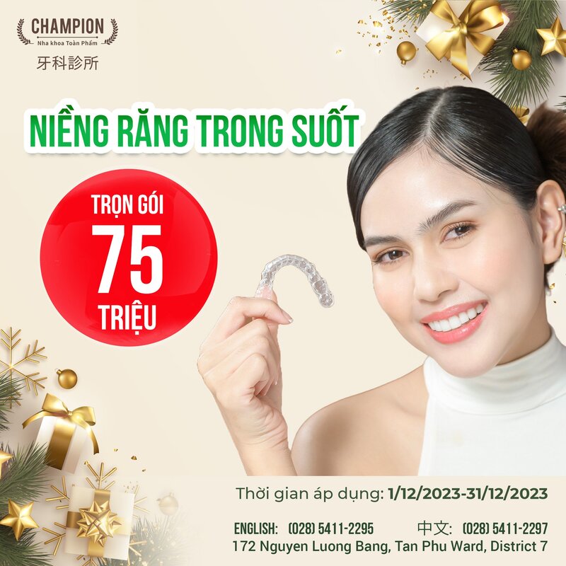 Niềng răng trong suốt Clear Aligner trọn gói chỉ 75 triệu